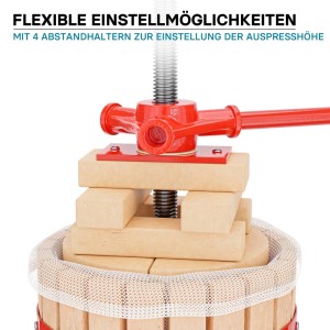 Wiltec Obstpresse 30L mit Presstuch, Maischepresse für Wein und Saft.