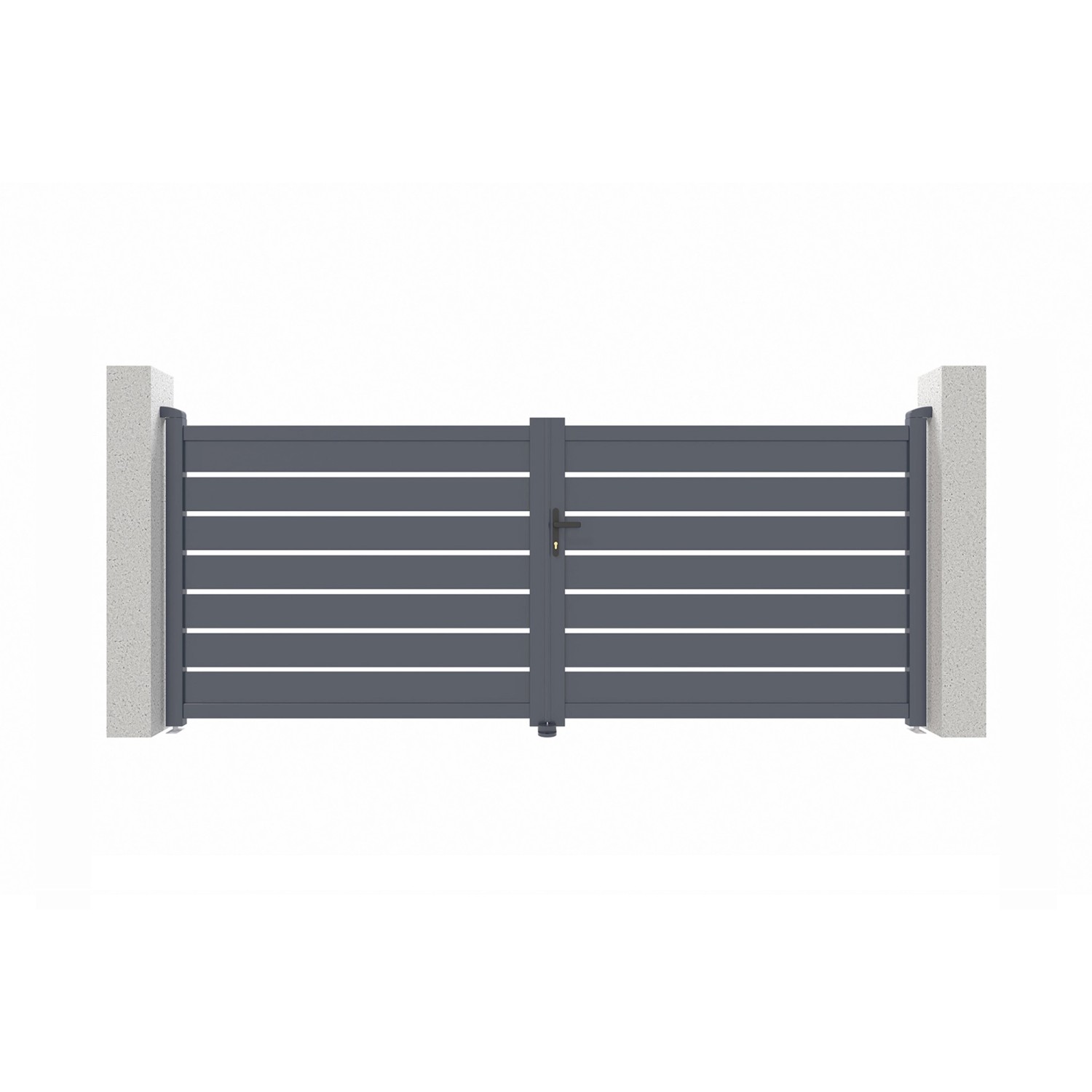 Casanoov Flügeltor 3 5M Vogel H 140Cm & 2 Pfosten H 166Cm Aluminium Grau günstig online kaufen