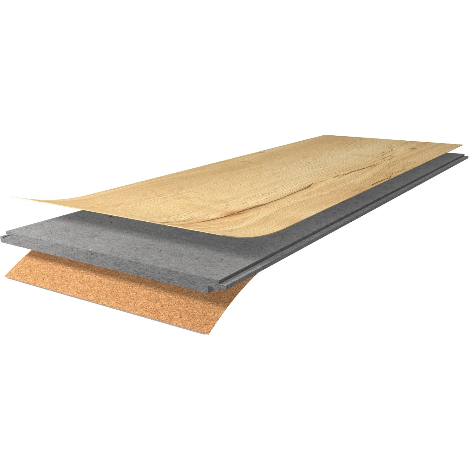 Detailaufnahme Parador Designboden Modular One Eiche Natur mit Schichtaufbau.