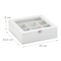 Relaxdays Teebox MDF Kunststoff Weiß 7 Fächer 8 cm x 25 cm x 25,5 cm 0,9 kg_4