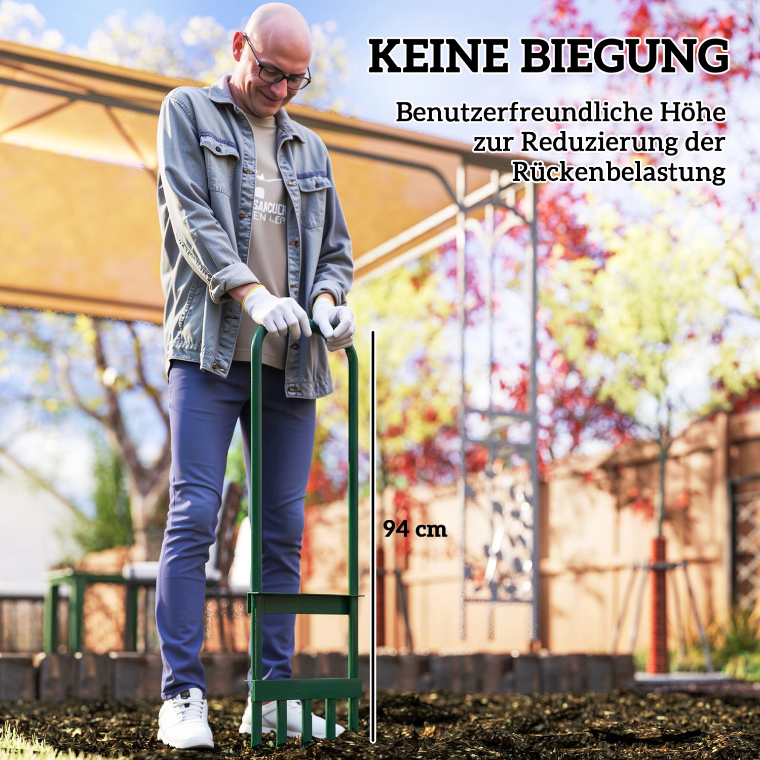 Outsunny Rasenbelüfter Stahl 30L x 4B x 94H cm_5