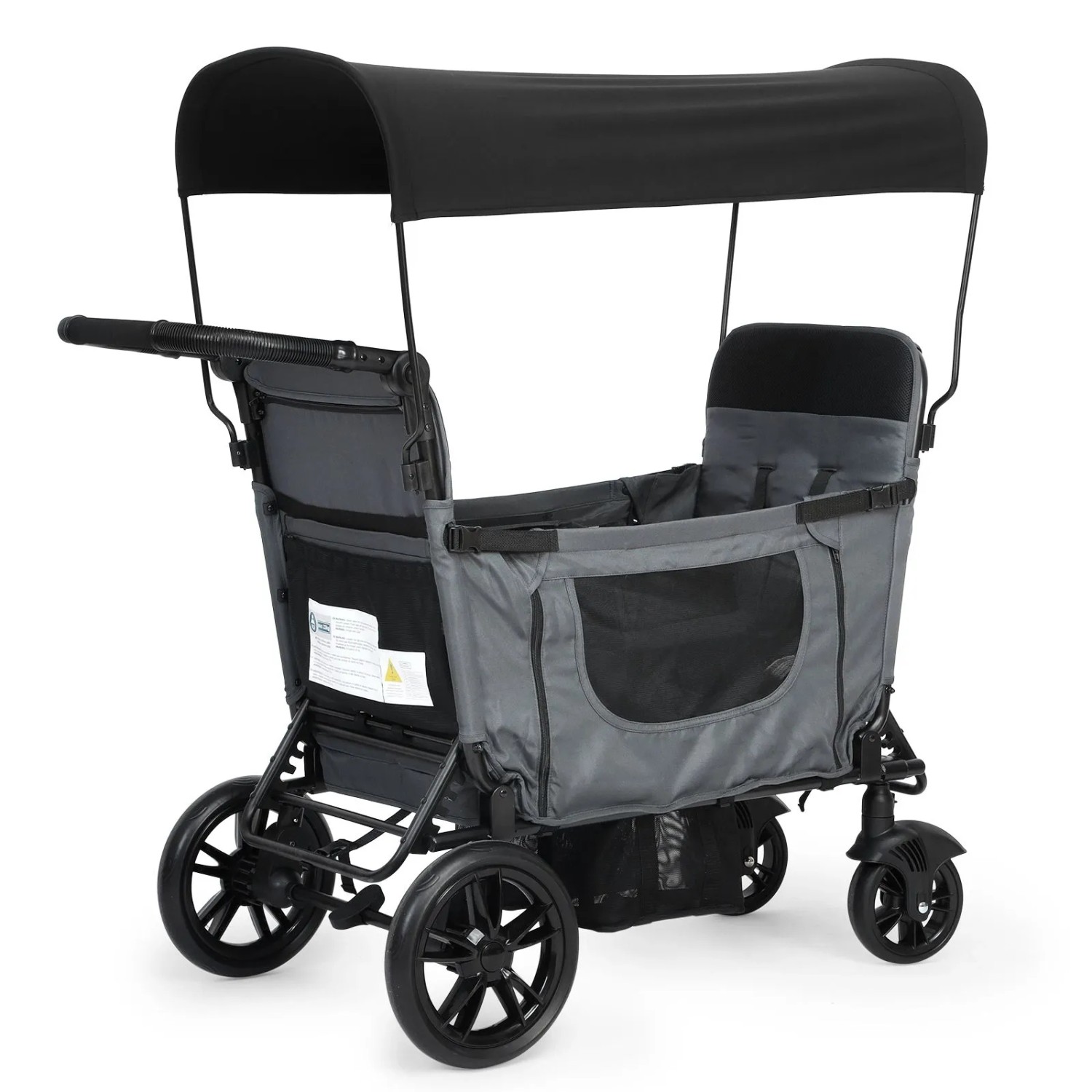 Merax Bollerwagen Kinder Faltbar 2 Sitze Dunkelgrau
