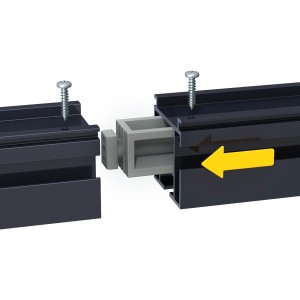 Dreamdeck Aluminium Unterkonstruktion 2m mit Verbindungsstück und Schrauben für Terrassendielen.