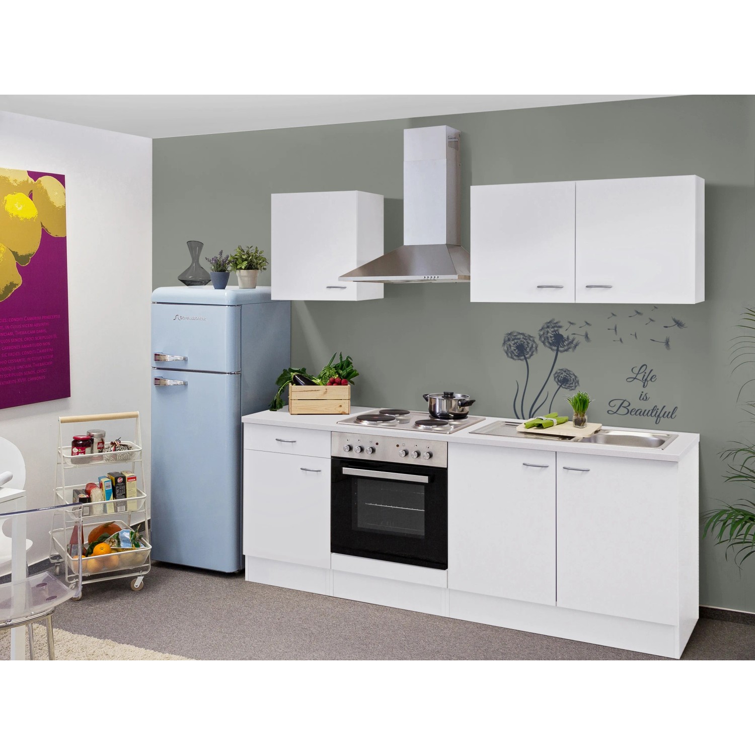 Flex-Well Classic Küchenzeile Wito 210 cm Weiß