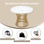 Merax Esstisch Set Rund 100cm Gold Dunkelgrau Samt_6