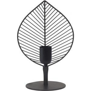 PR Home Elm Tischlampe im Blatt Jungle Design aus Metall Schwarz  32,5cm E27