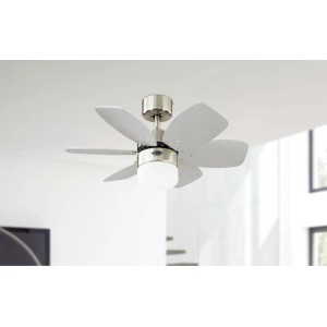 WESTINGHOUSE Deckenventilator Flora Royale Chrom, 76 cm, mit Lampe und Zugketten.