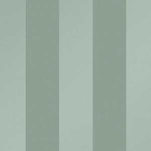 Laura Ashley Vliestapete Lille: Grüne Tapete mit breiten, hellen und dunklen Streifen.