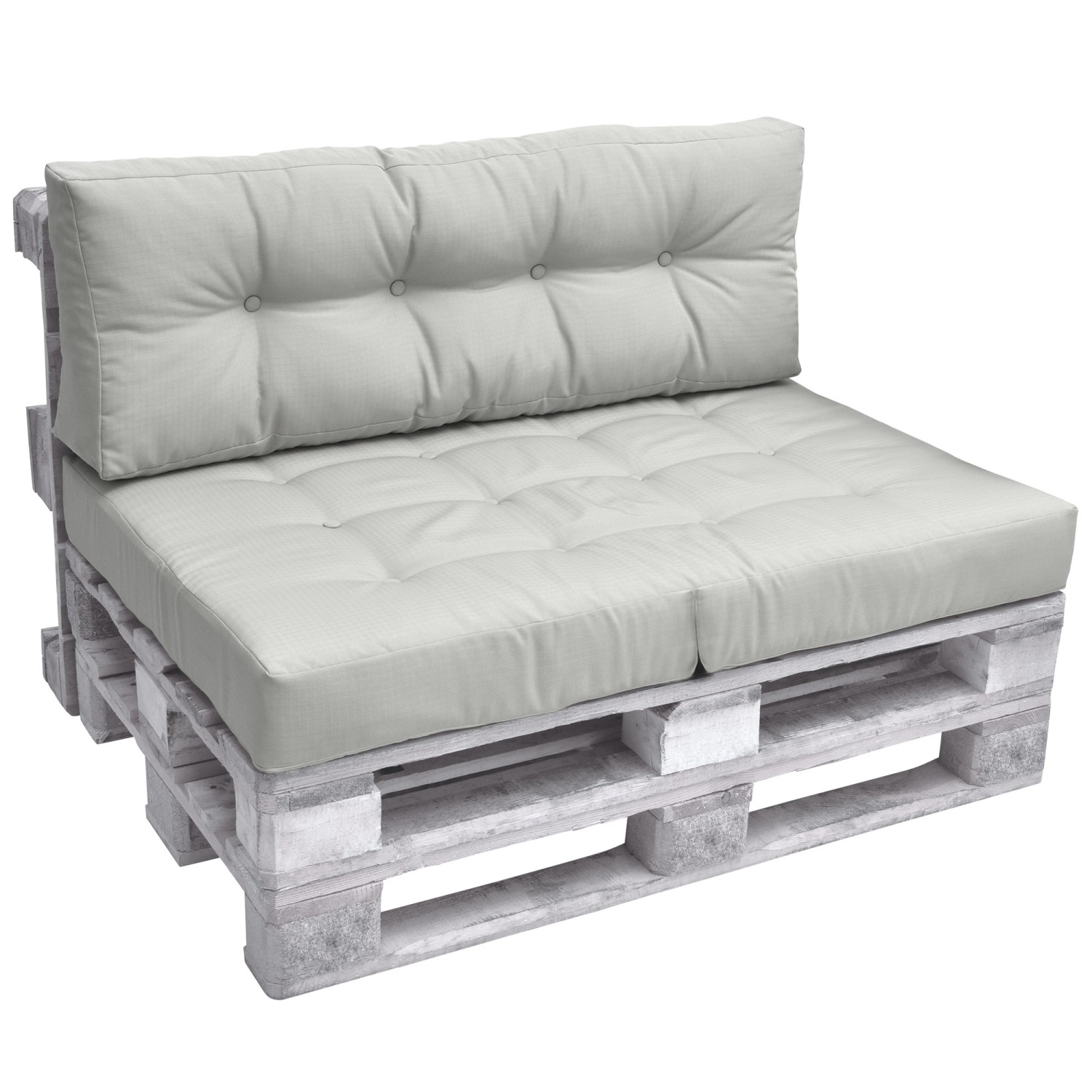 Beautissu ECO Elements Palettenkissen Sitz + Rücken Hellgrau 1tlg günstig online kaufen