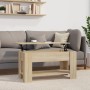 vidaXL Couchtisch Sonoma-Eiche mit höhenverstellbarer Platte und Stauraum.