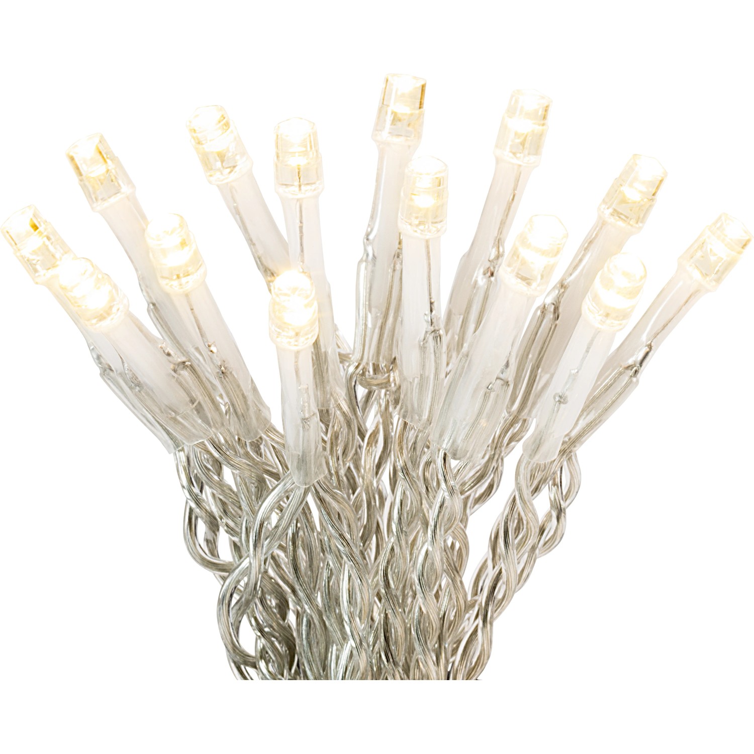 LED-Lichterkette 140 LEDs Warmweiß Transparentes Kabel 17,92 m