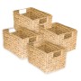 HMF 37242-S4 Aufbewahrungskorb Faltbarer Korb Wasserhyazinthe Seegras Größe M 32 x 23 x 20 cm
