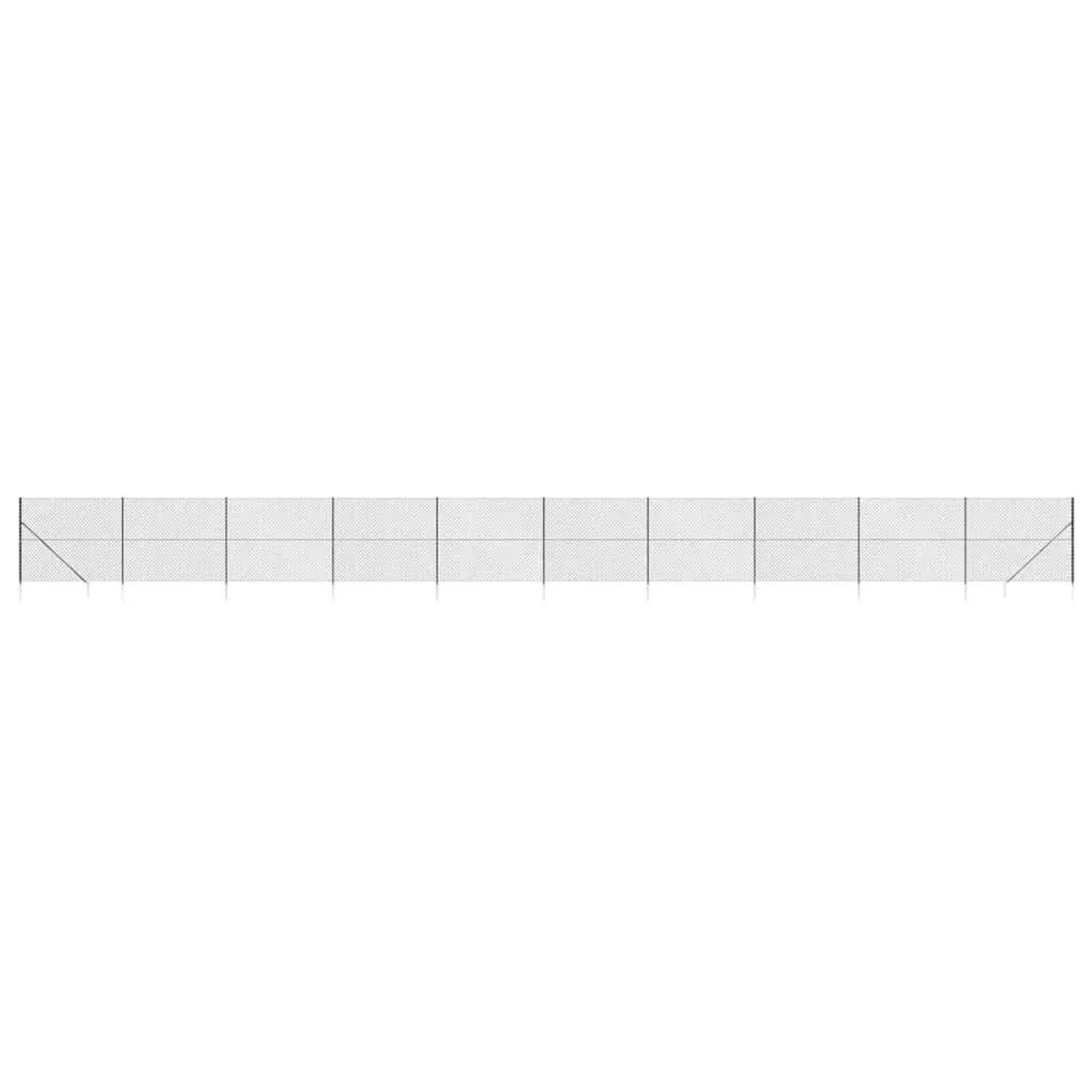 vidaXL Maschendrahtzaun mit Bodenhülsen Anthrazit 2x25 m 153982