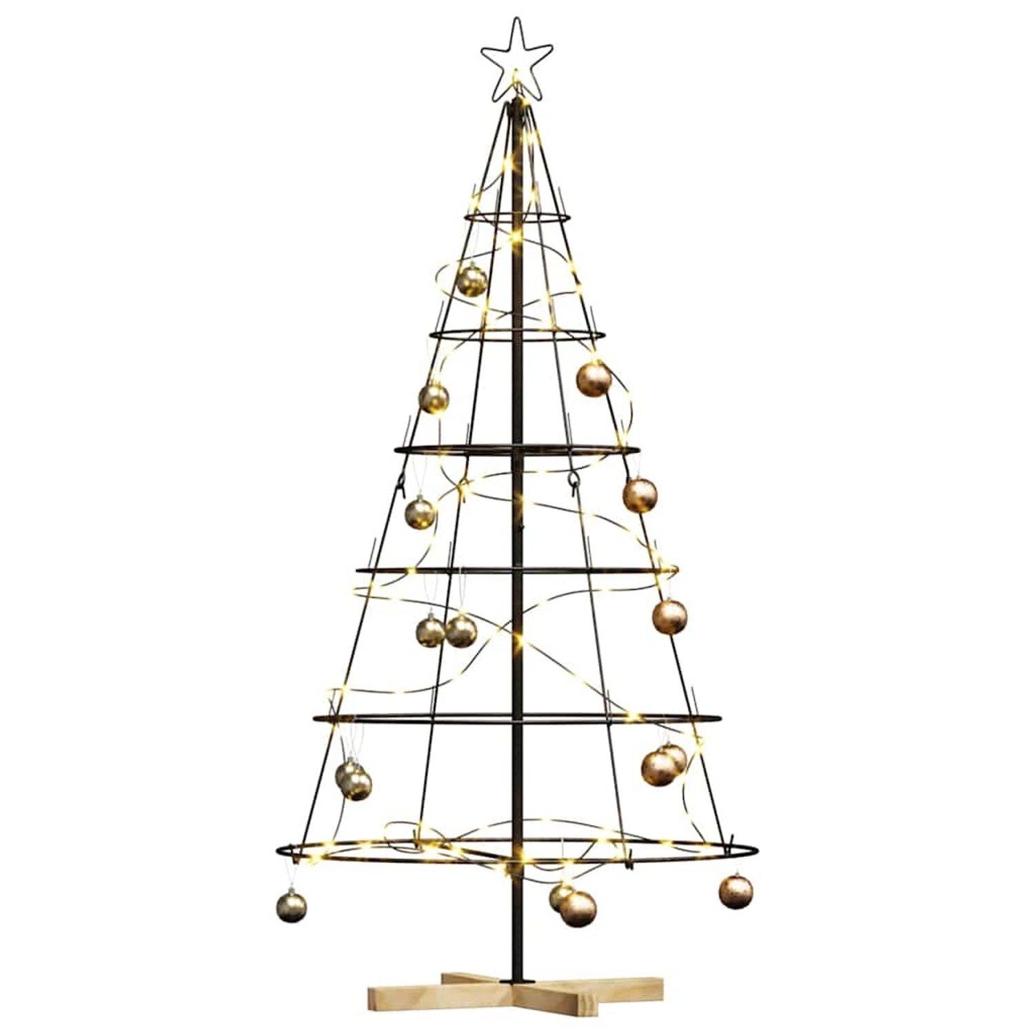 vidaXL Weihnachts-Tannenzapfenbaum mit Ständer Schwarz 150 cm Stahl 42019160