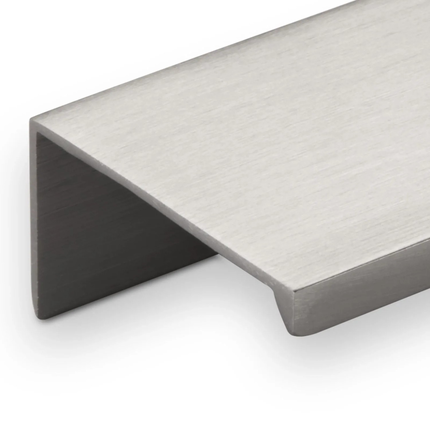 SOTECH Searl Profilgriff aus gebürstetem Aluminium in Edelstahloptik. Moderner Möbelgriff für Fronten.