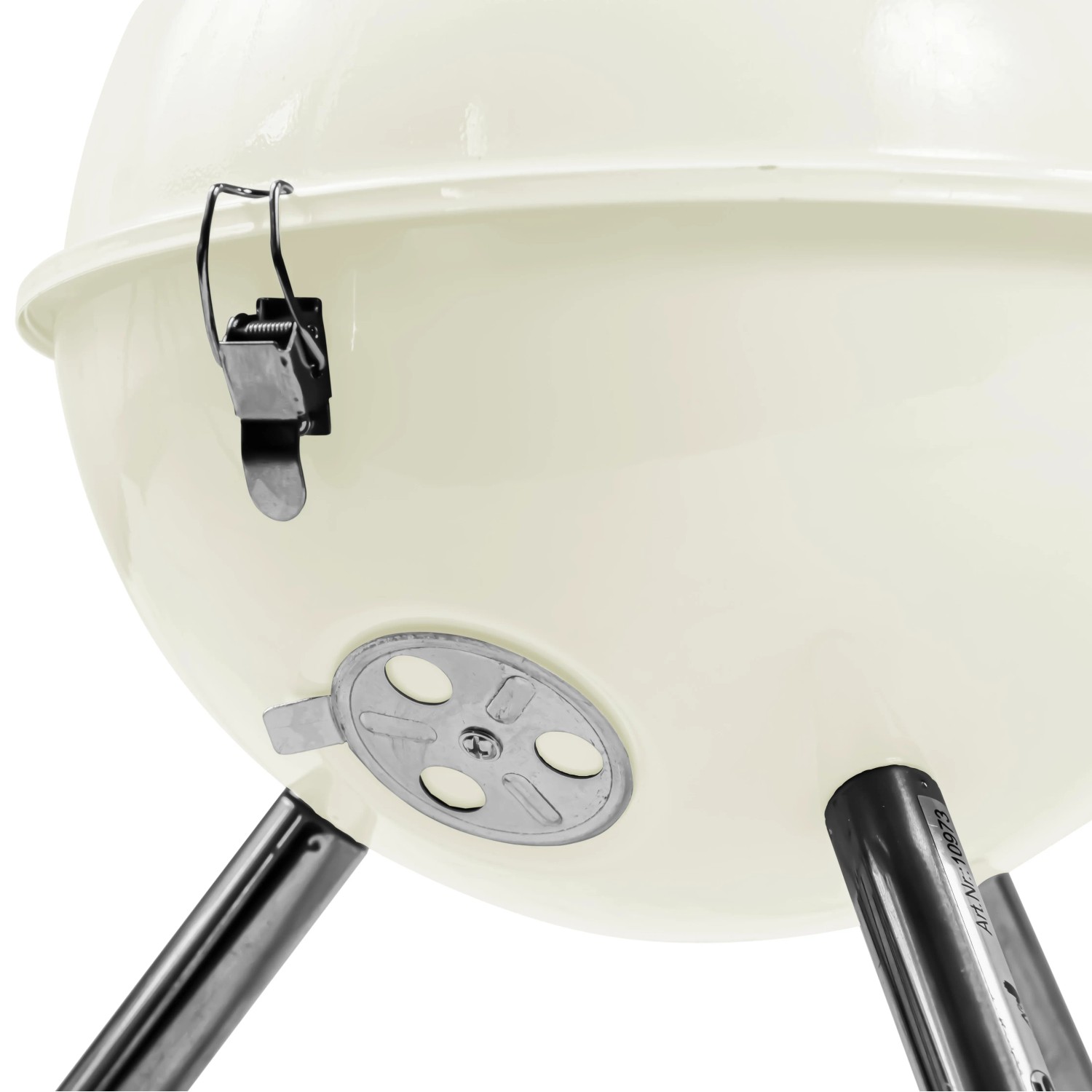 Activa Kugelgrill Mallorca, Ø 30 cm, creme. Holzkohlegrill mit Luftregulierung und Edelstahlbeinen.