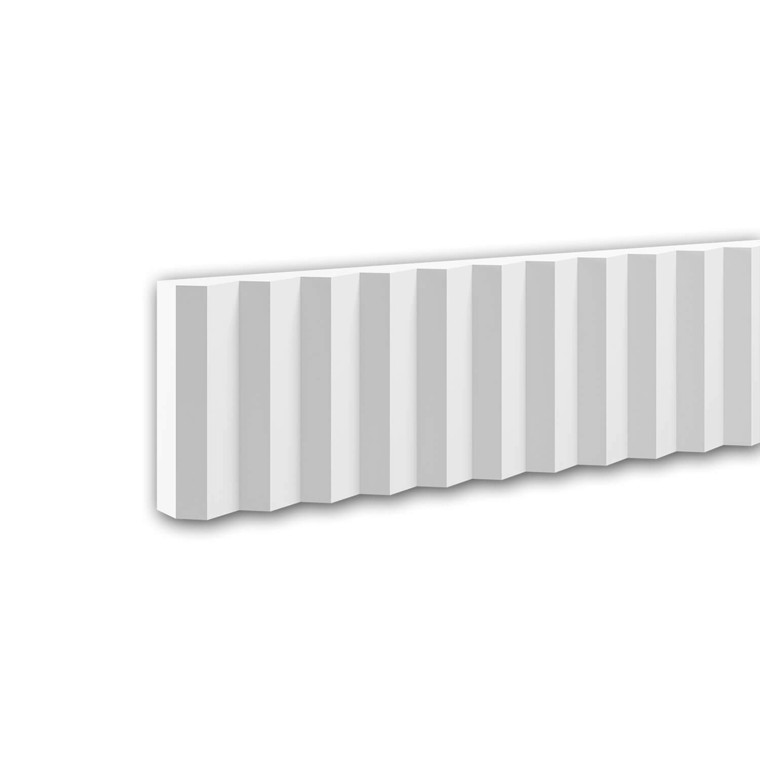 PROFHOME 151807 Wandleiste Friesleiste Zierleiste Stuckleiste 1,98 m 198 cm x 2,4 cm x 10 cm Weiß