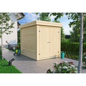 Kiehn-Holz Gerätehaus, unbehandelt, 150x210 cm. Holzgartenhaus zur Aufbewahrung von Gartengeräten.