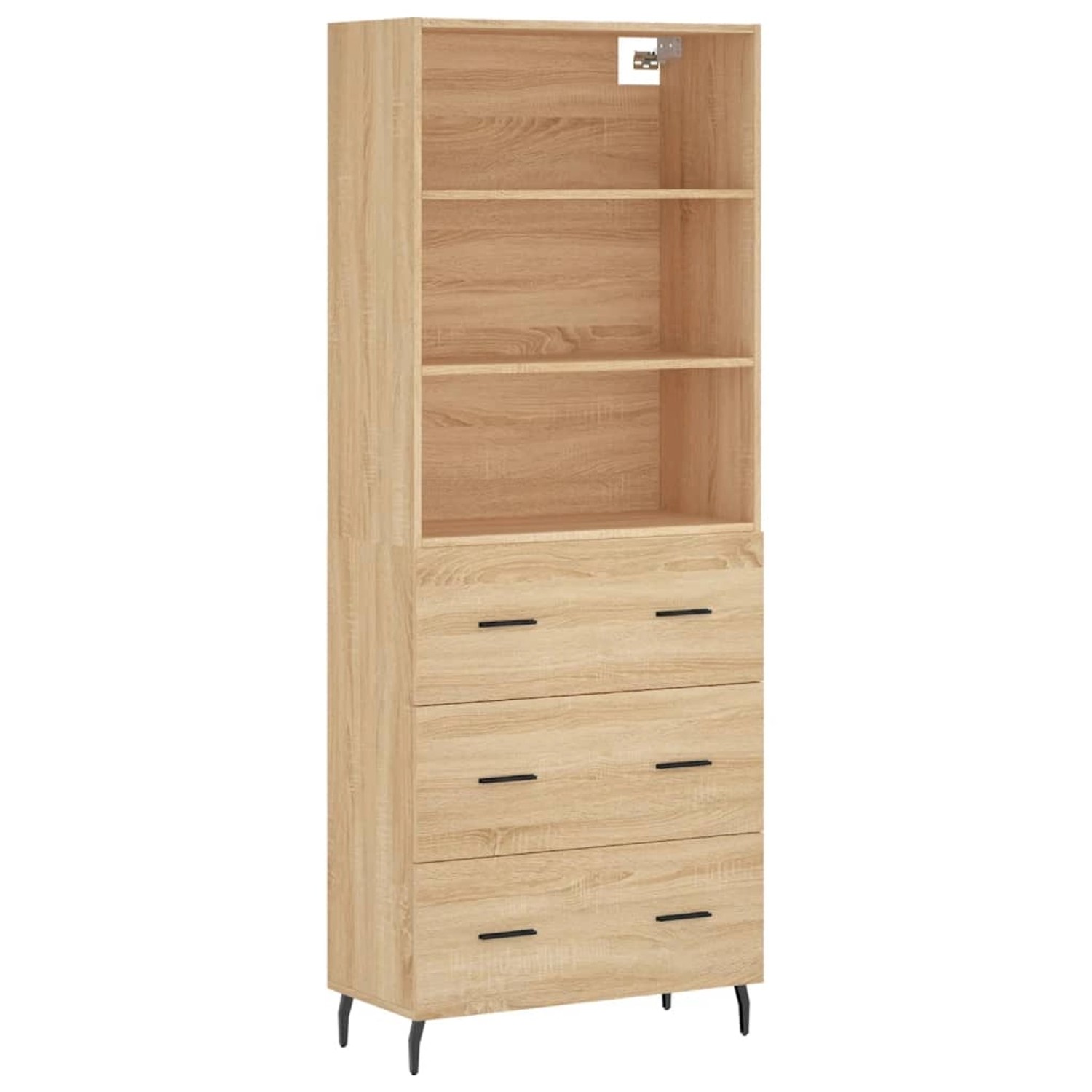 vidaXL Highboard Sonoma-Eiche 69,5x34x180 cm Holzwerkstoff 3189400 günstig online kaufen