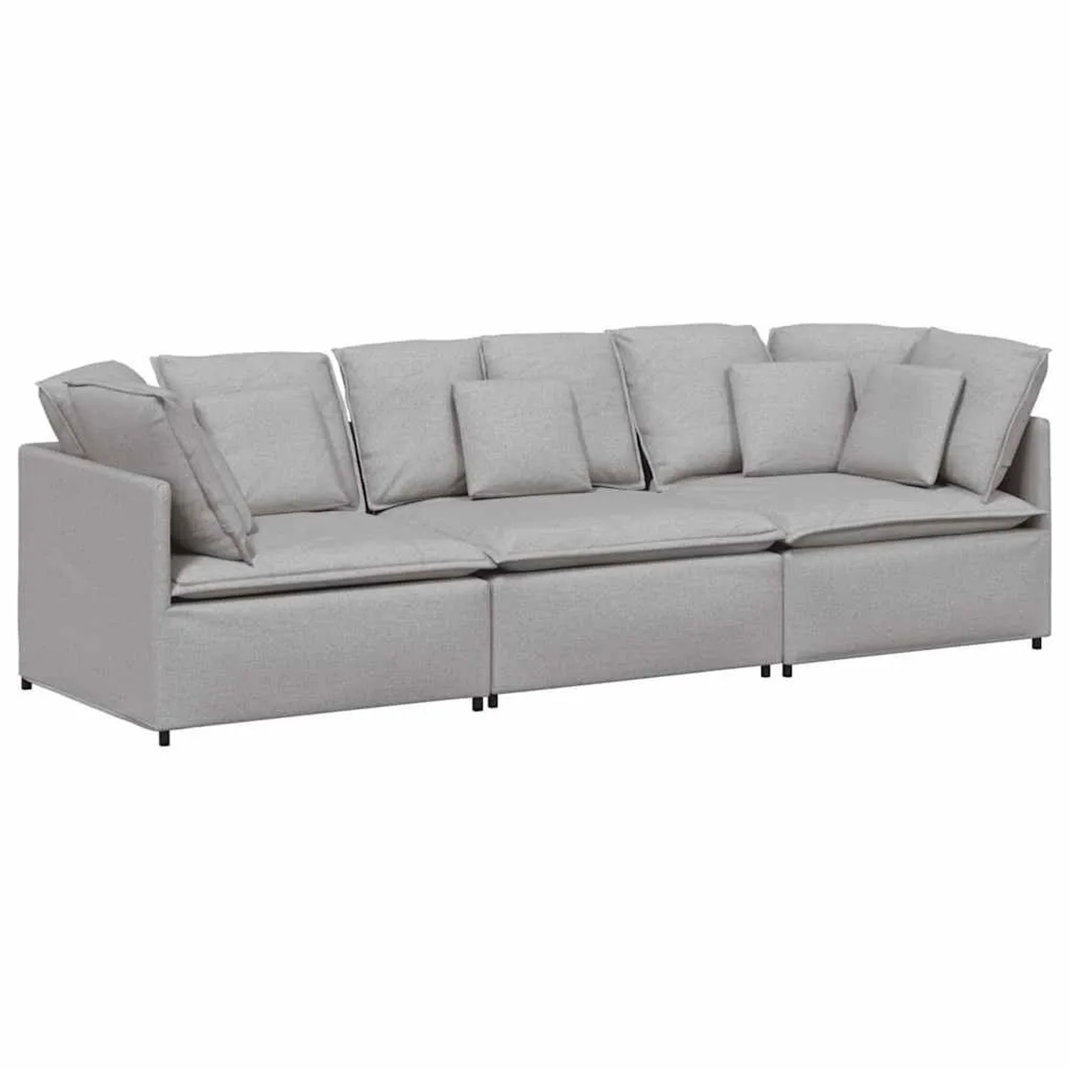 vidaXL Modulares Sofa mit Kissen Stoff Wolkengrau 3321276