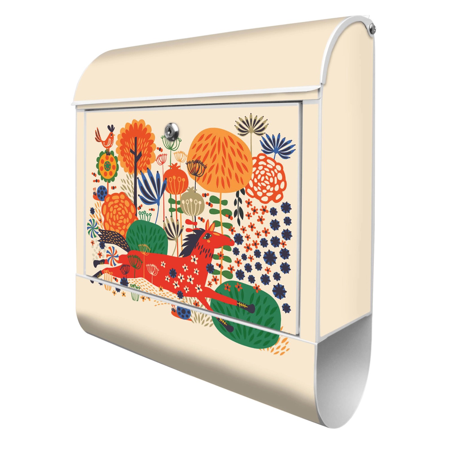 Banjado Design Briefkasten Weiß Pulverbeschichtet, 39x47x14cm, 2 Schlüssel, günstig online kaufen