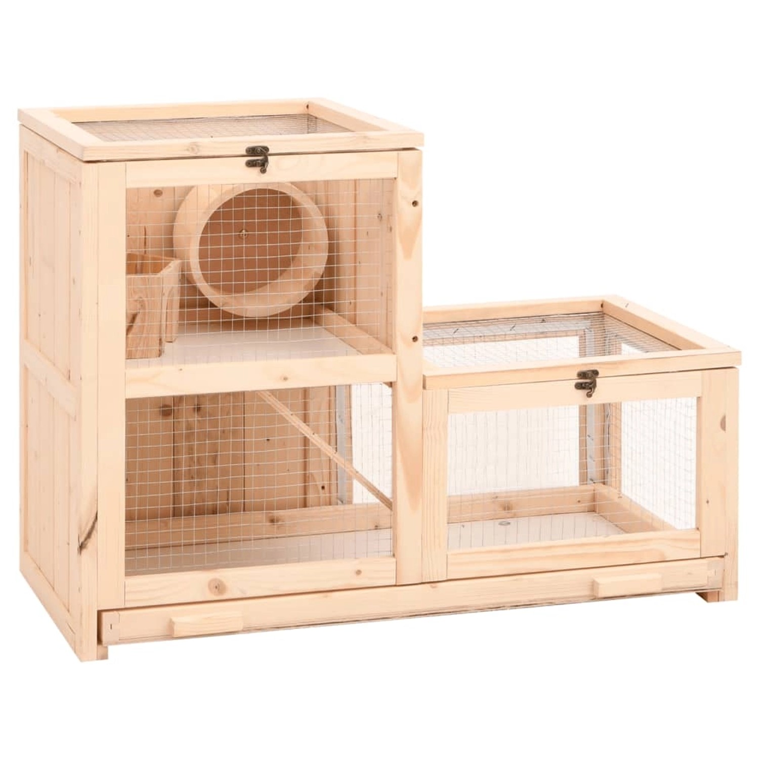 Thumbnail - vidaXL Hamsterkäfig 81x40x60 cm Massivholz Tanne