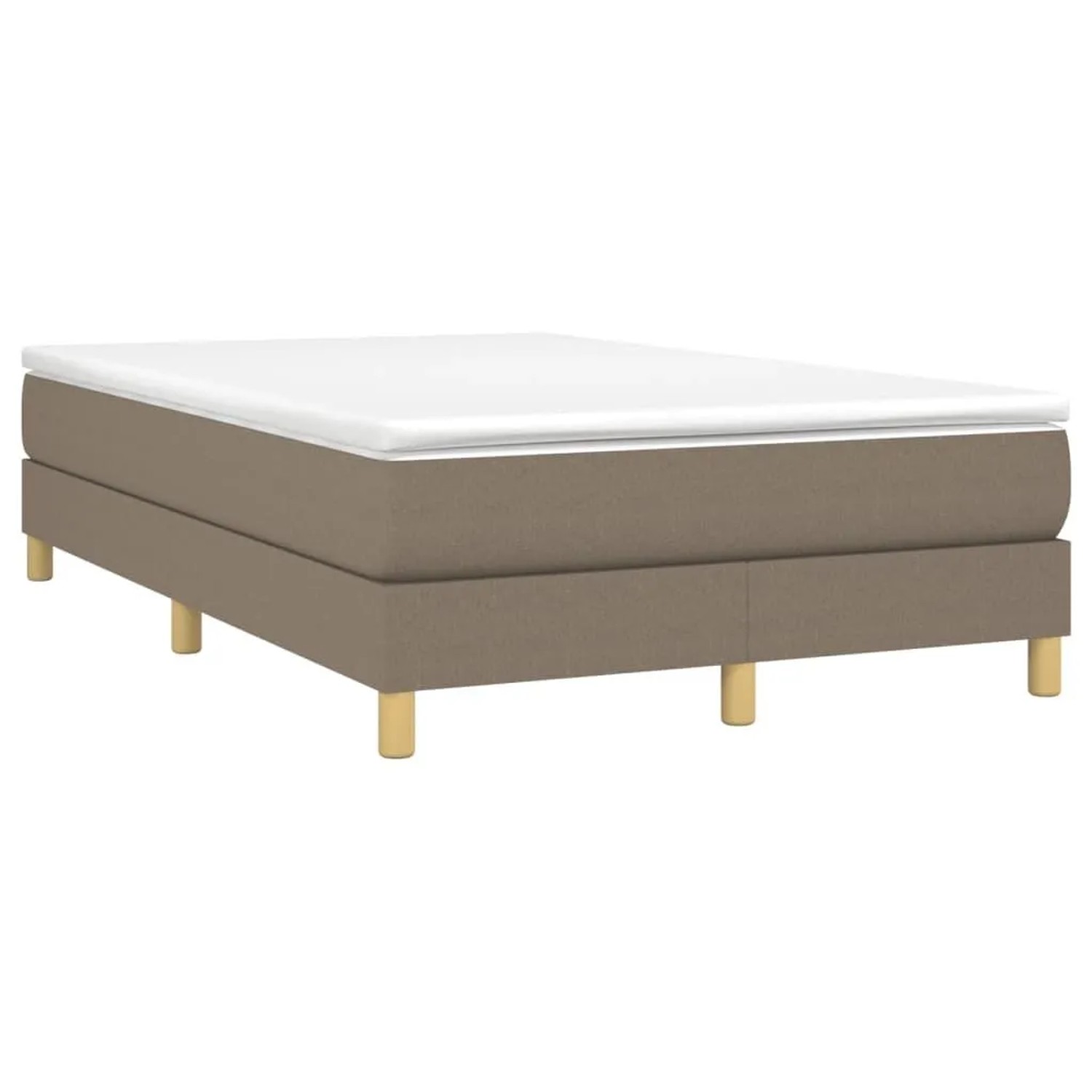 vidaXL Boxspringbett mit Matratze Taupe 120x190 cm Stoff 3269668
