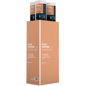 Glasfasertapete fein, weiß, Rollen auf Karton, überstreichbare Tapete für Wandgestaltung.