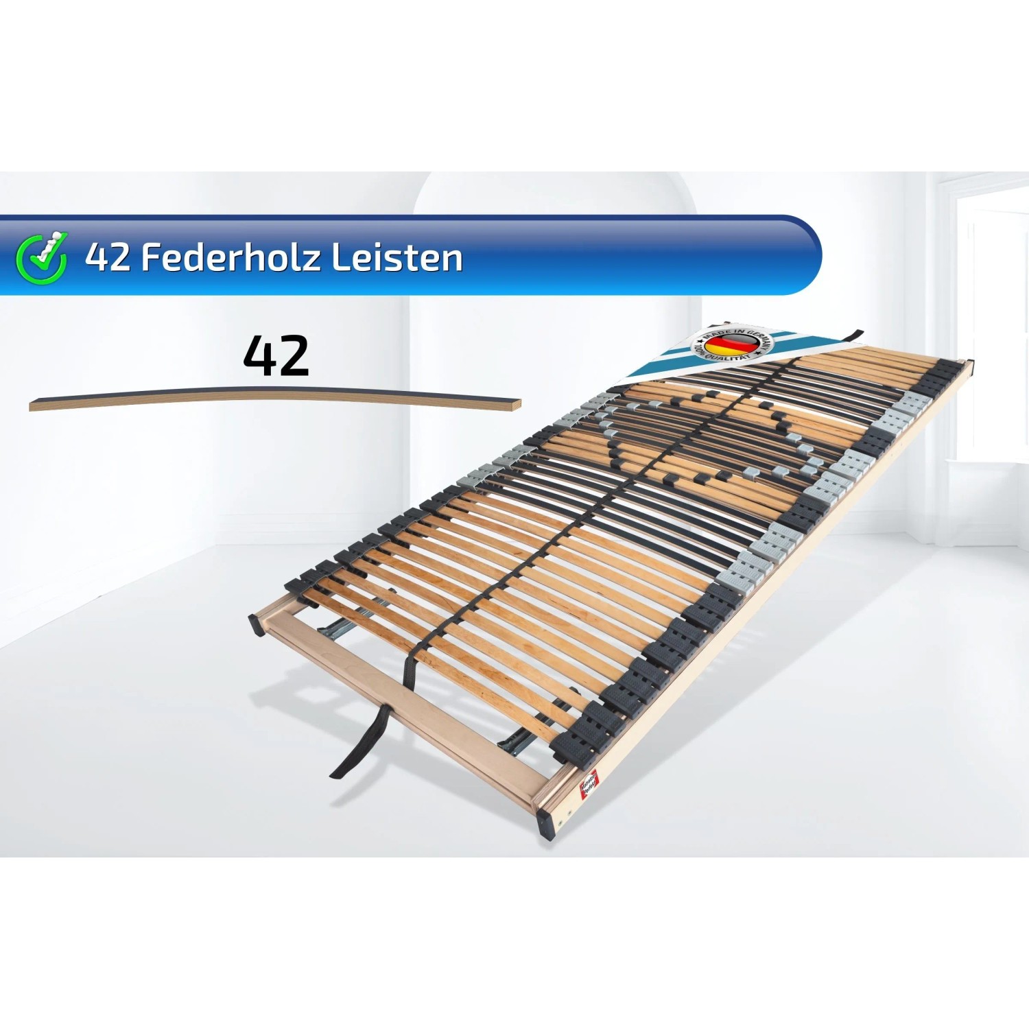 Matratzen Perfekt Lattenrost 42 Leisten 80x200cm Verstellbar 7 Zonen bis 200 kg_2