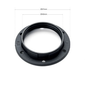 Schwarzer Orion Lightstyle Schraubring E27 aus Kunststoff für Lampen und Leuchten.
