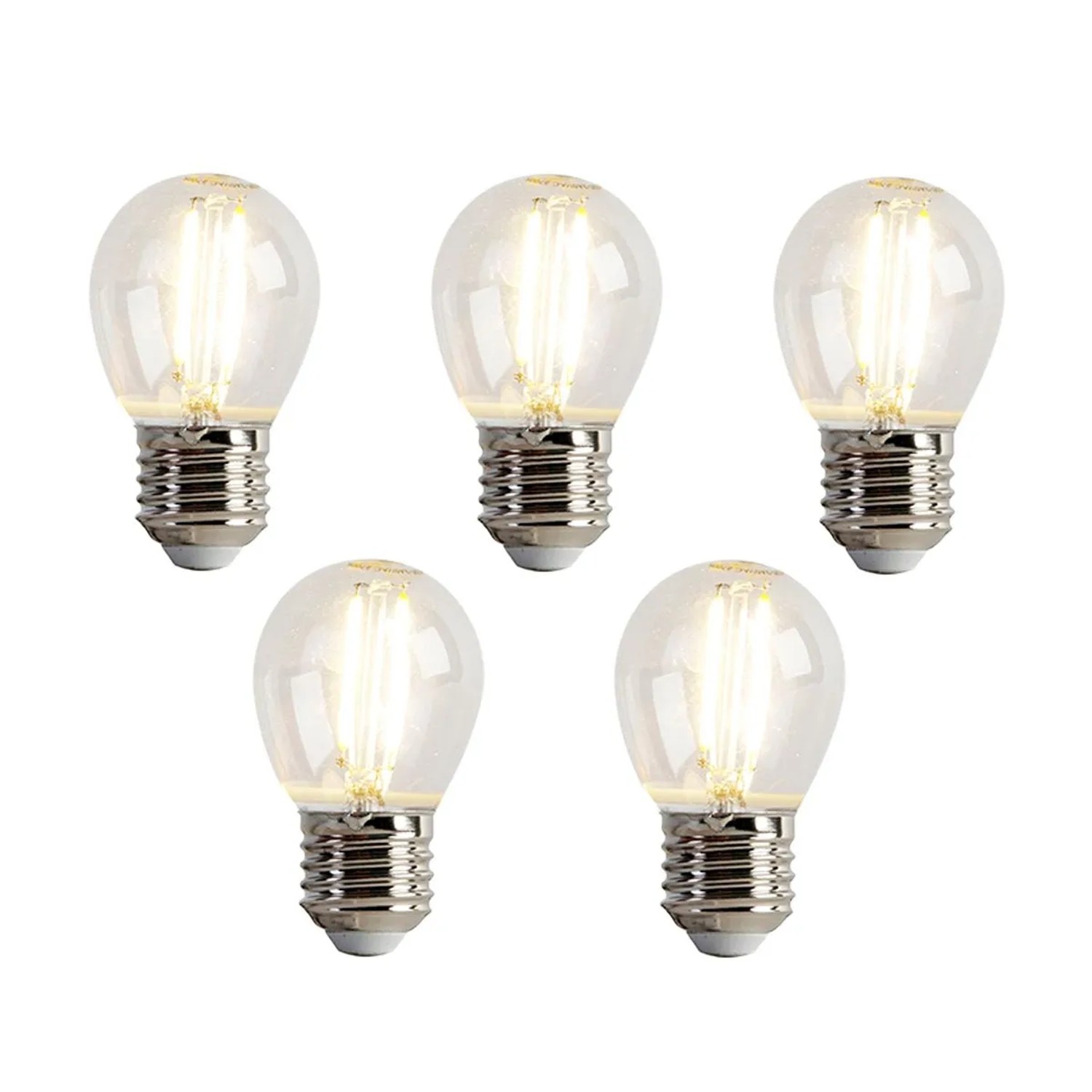 LUEDD 5er Set E27 LED Glühbirnen P45 Klar 2W 200lm 2700K
