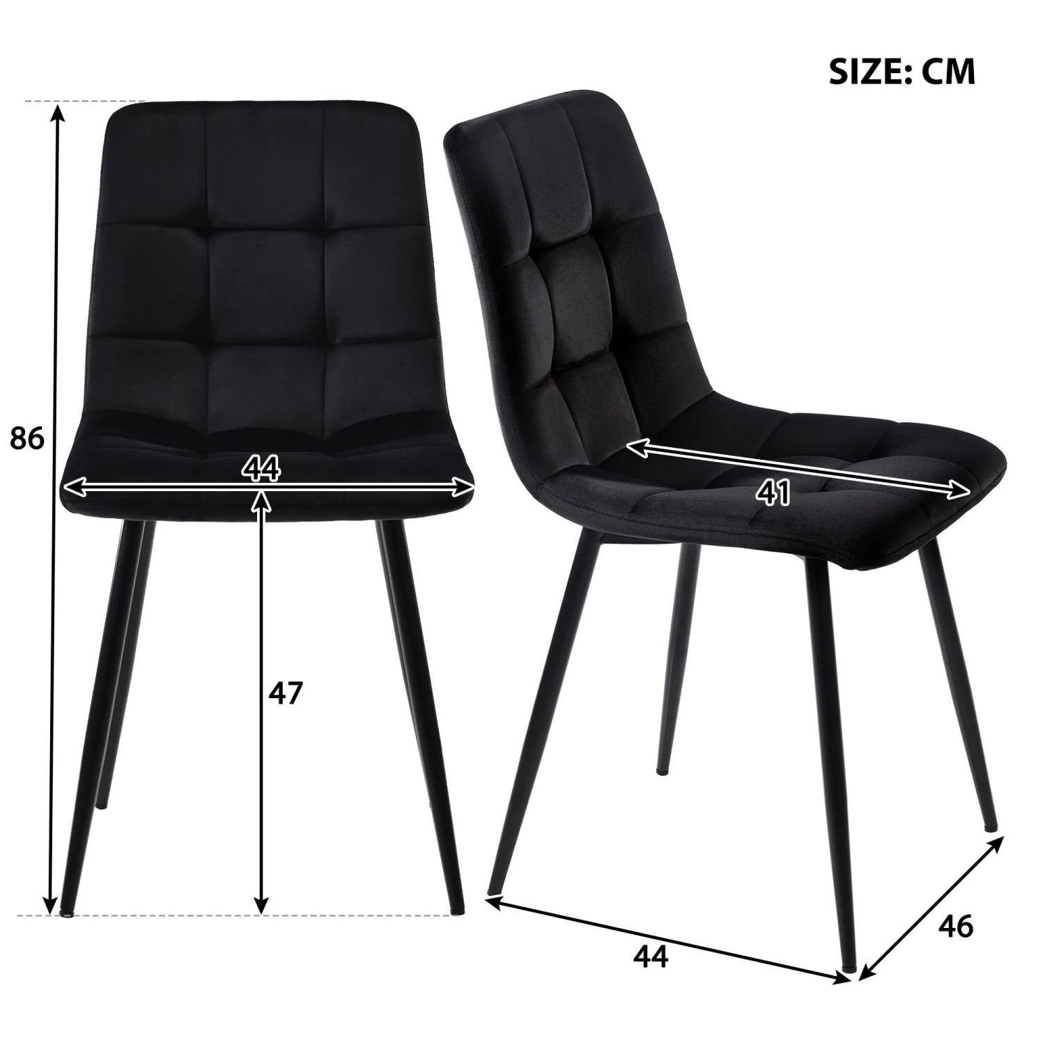 Merax Essgruppe 5-tlg mit 117cm Esstisch 4 Samtstühle Schwarz Tischbeine Schwarz_3