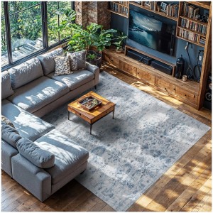 Tectake Vintage Designer Teppich Amara Verschiedene Größen Orientalisches Muster 240 x 340 cm 340 x 240 x 0 60 cm Blau