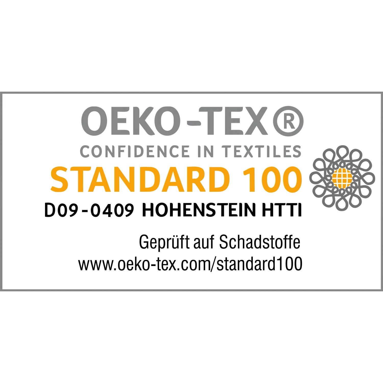 OEKO-TEX Standard 100 Zertifikat für Gardena Gartenhandschuhe: Geprüft auf Schadstoffe.