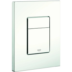 Grohe QuickFix Even WC-Drückerplatte in Alpinweiß mit zwei Tasten.
