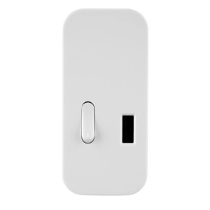 Weißer REV Ritter Schnur-Zwischenschalter mit USB-Anschluss für Verlängerungskabel.