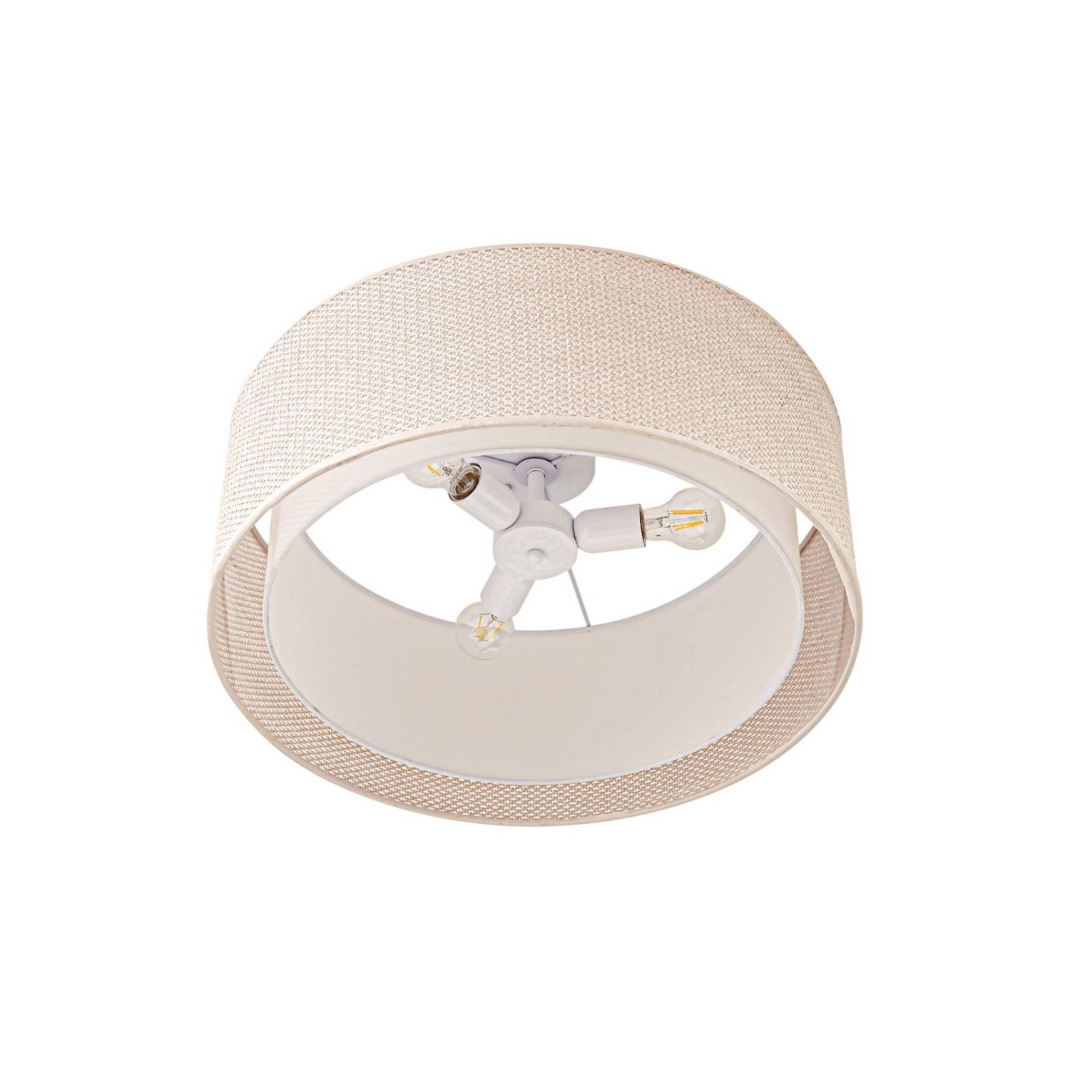 Lindby Deckenlampe Soula 10042084 Landhaus Vintage Rustikal in Creme 3-flam günstig online kaufen