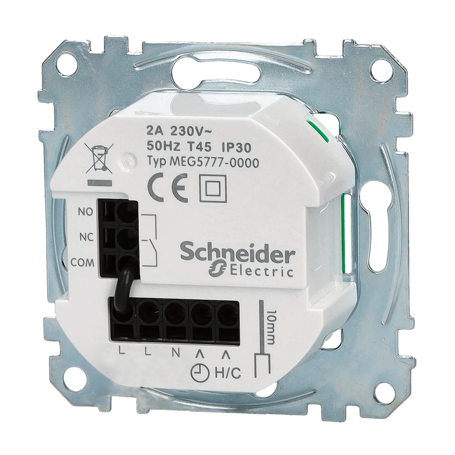 Merten Connected Raumtemperaturregler MEG5777-0000 für Hausautomation, Detailansicht der Rückseite.