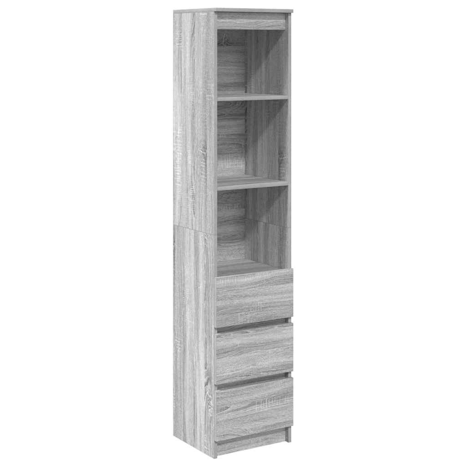 vidaXL Highboard Grau Sonoma 37,5x35x180 cm Holzwerkstoff 861666 günstig online kaufen