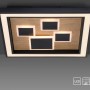 Moderne LED-Deckenleuchte Eliza in Holzoptik, 48x48 cm, für Wohnräume.