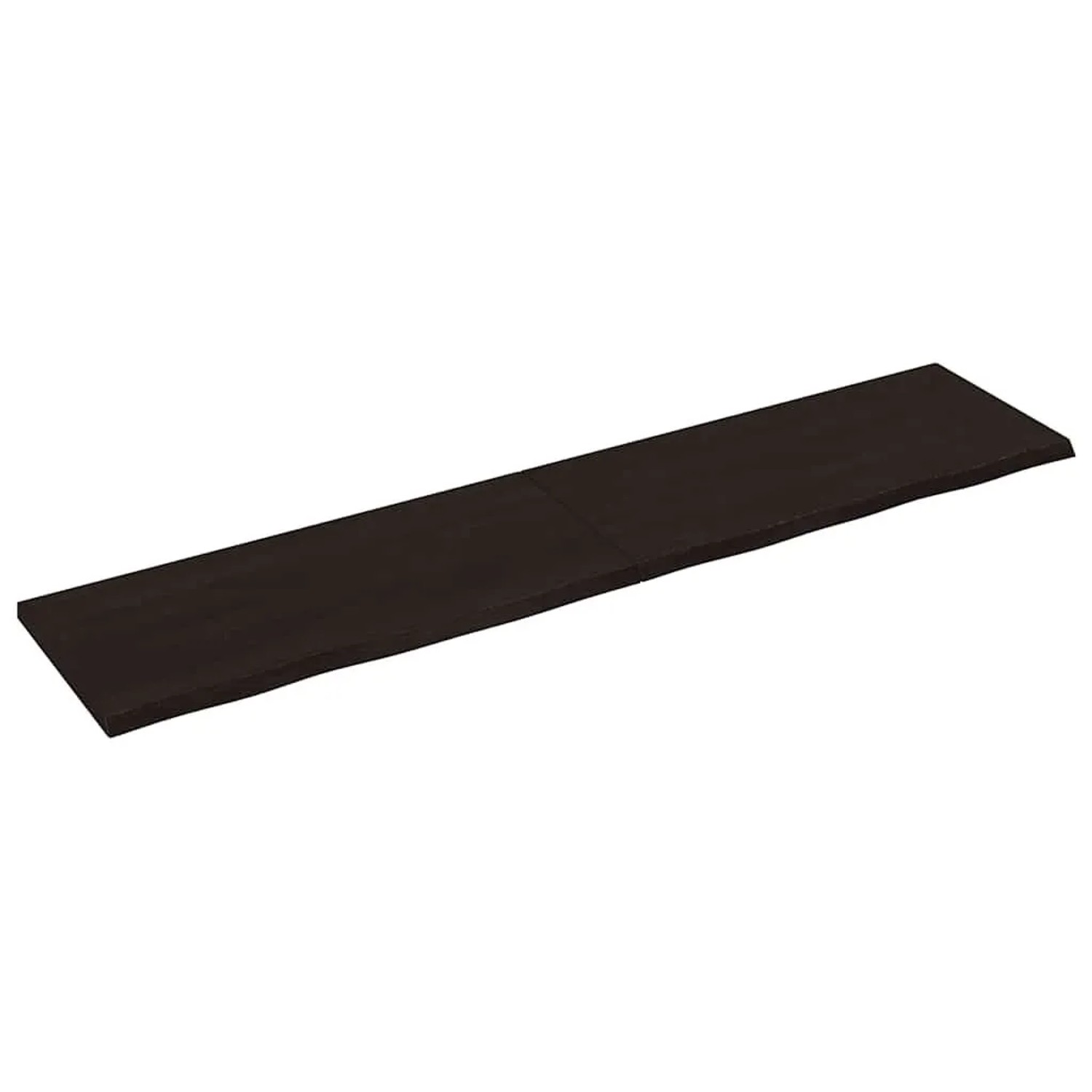 vidaXL Tischplatte Dunkelbraun 220x50x2-4cm Massivholz Eiche 3156466