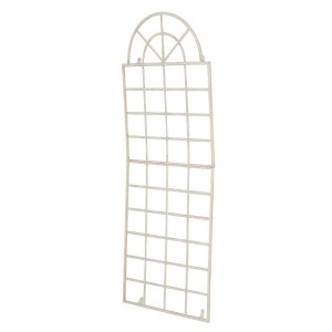 Antik-Creme Metall Rankgitter GUNNAR 70x180cm für Kletterpflanzen. Dekorative Rankhilfe mit Bogenform.