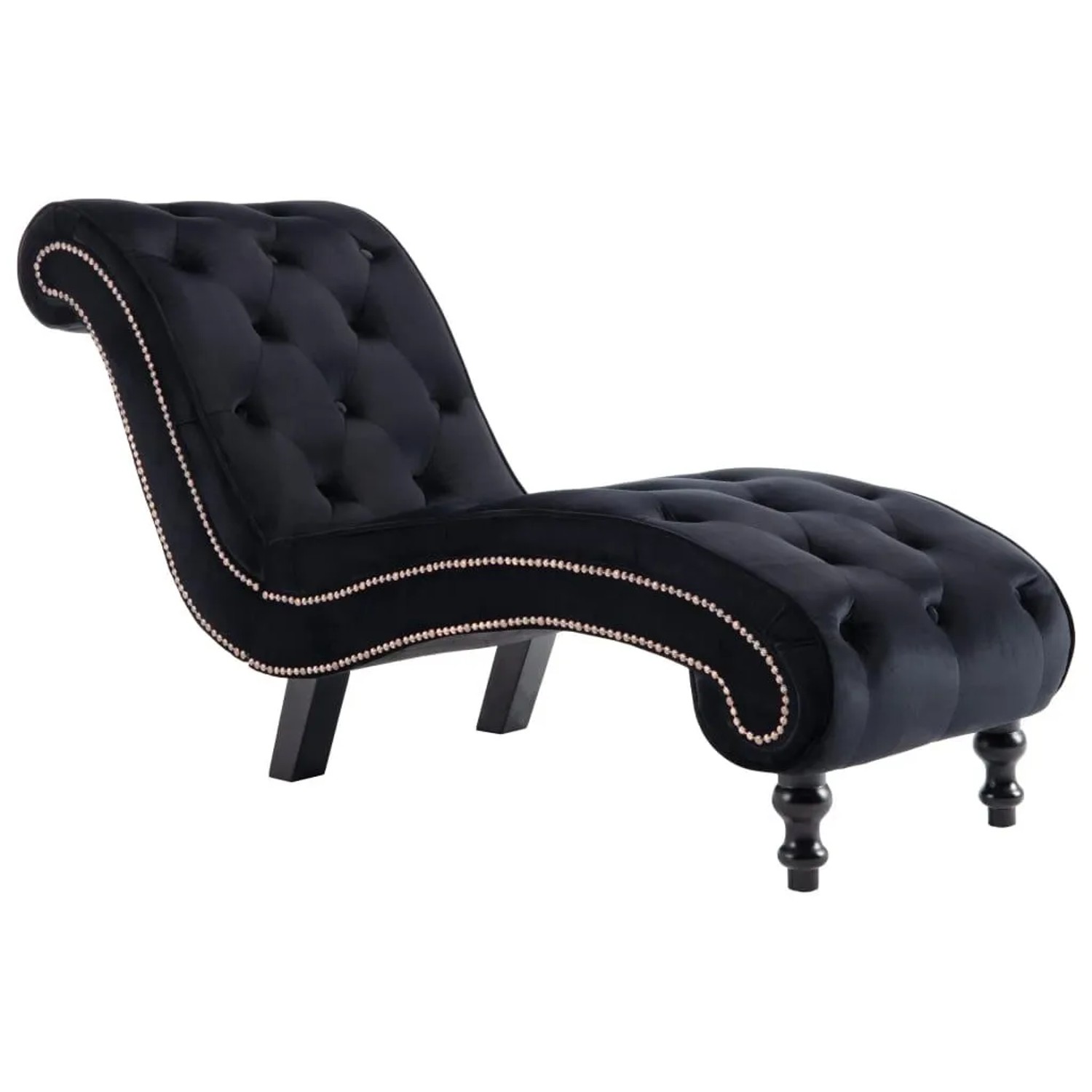vidaXL Chaiselongue Schwarz Samt 248611