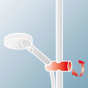 Schulte DuschMaster Rain BlackStyle: Höhenverstellbare Handbrause am Brauseset.