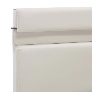 Detailansicht: Weißes Stauraumbett mit LED, Kunstleder, 120x200 cm.