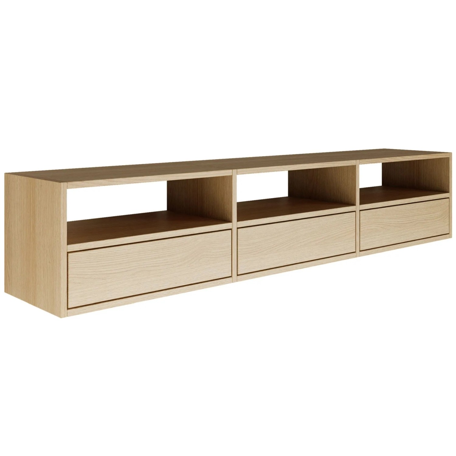 Selsey TV-Hängeboard Framme 150 cm mit Offenen Ablagen Holzoptik Eiche günstig online kaufen