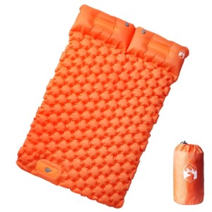 vidaXL Doppel-Isomatte mit Kissen Selbstaufblasend Orange 4007100