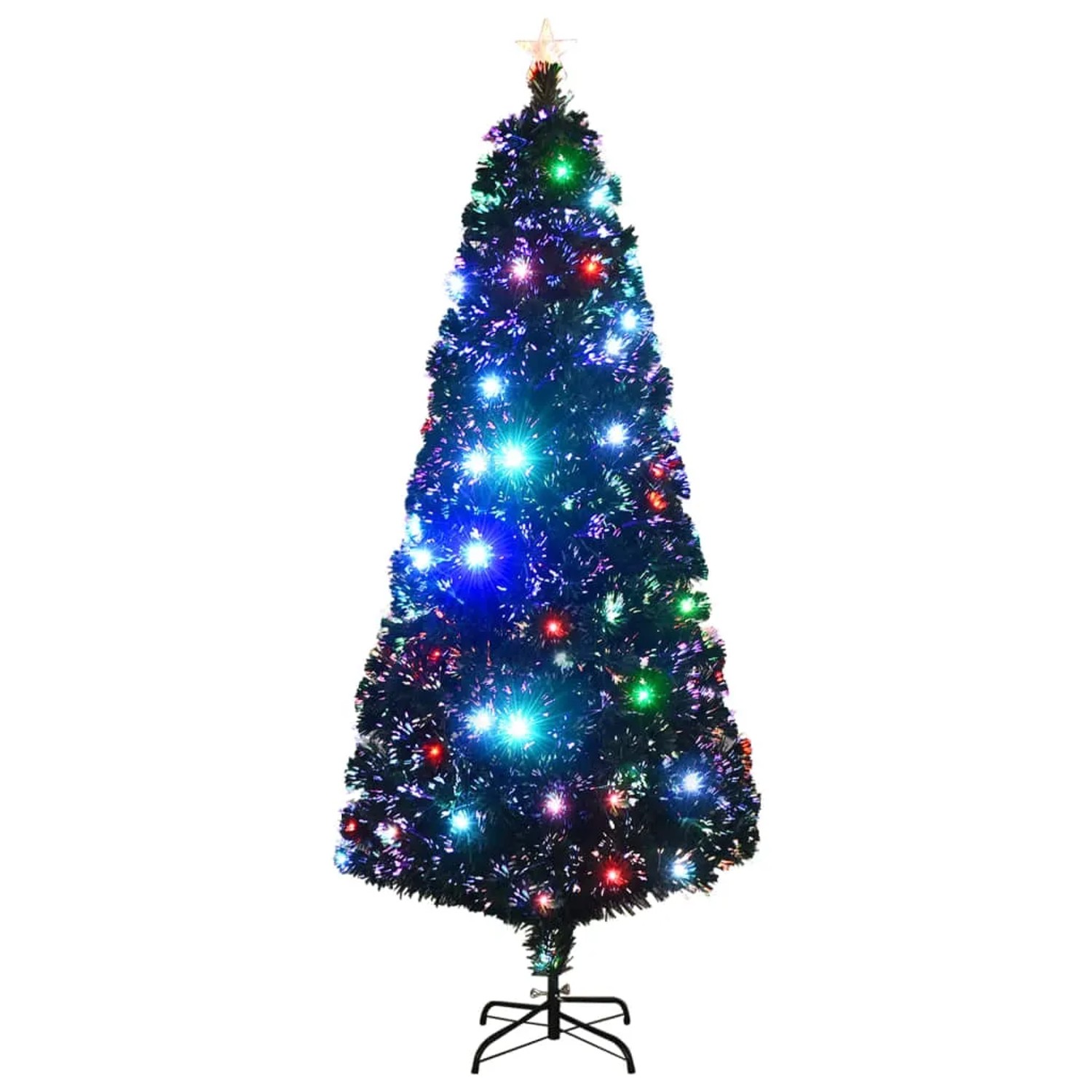 vidaXL Weihnachtsbaum mit Beleuchtung und Ständer 210 cm Glasfaser 284303
