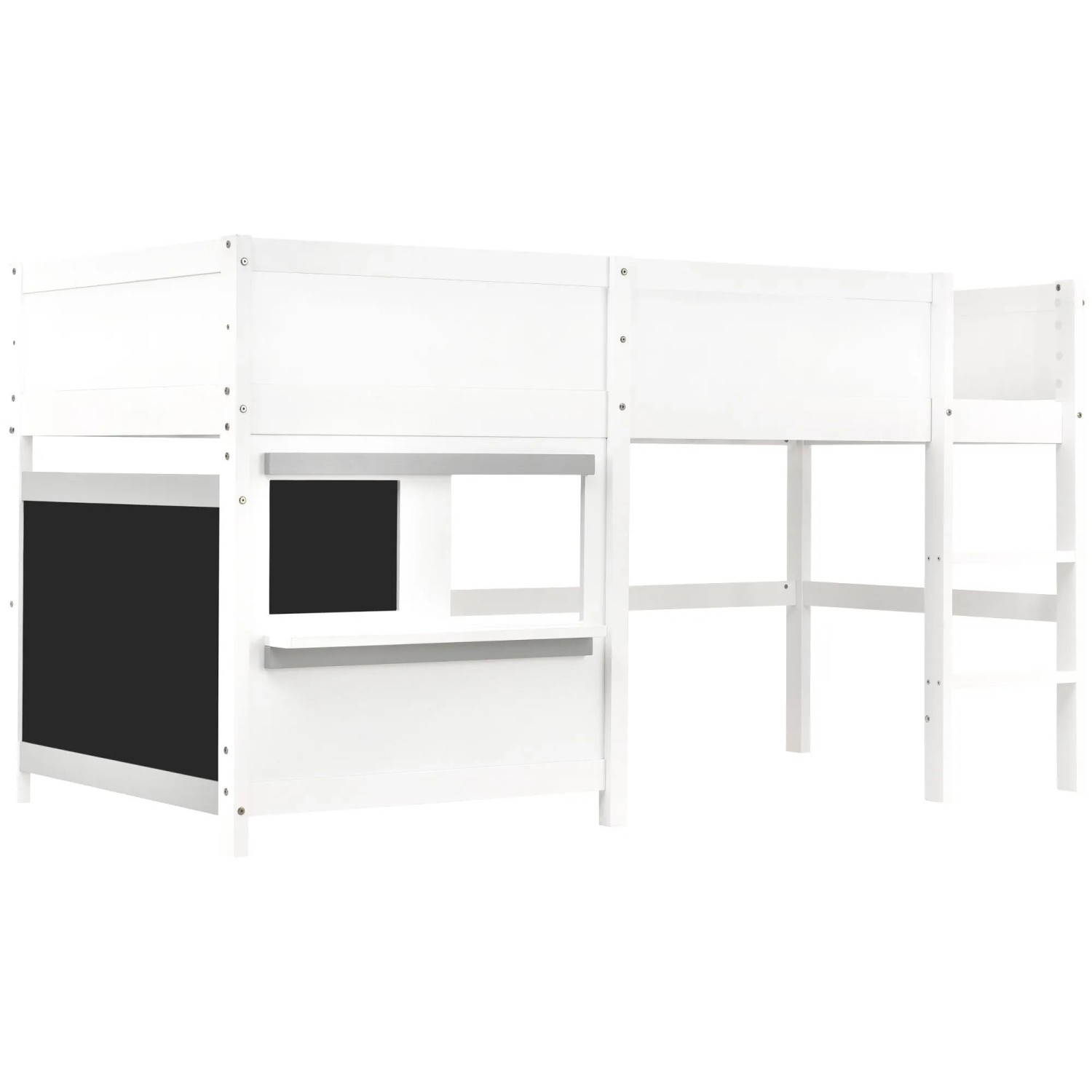 okwish Etagenbett 90x200cm mit Graffitifähigen Tafeln Kinderzimmer Weiß ohne Matratze
