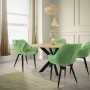 ML-Design Esszimmerstühle 2er Set Salbei Samt, Polsterstühle mit schwarzen Beinen.